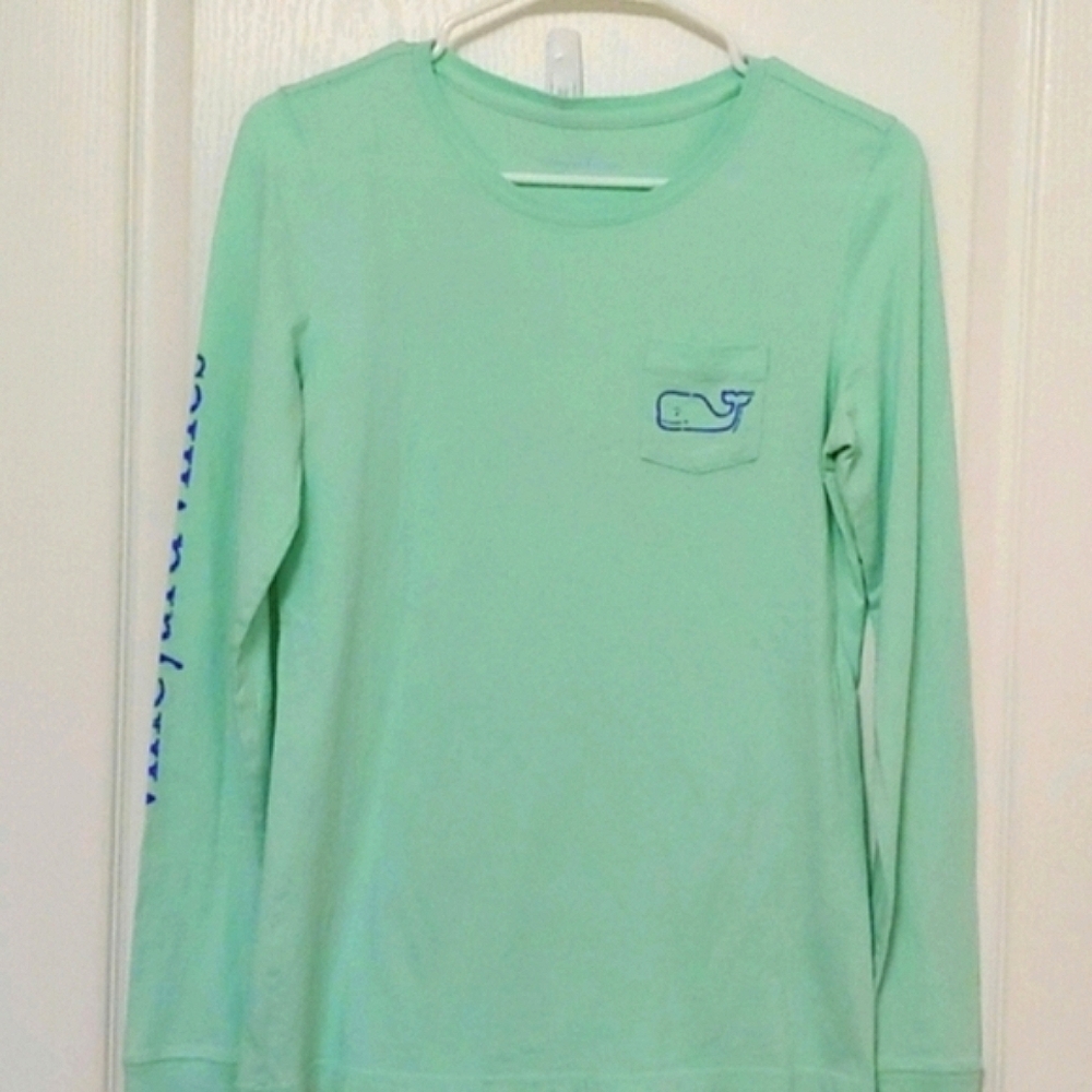 🐳 Vineyard Vines Mint Green Long Sleeve Whale Shirt. Size XS